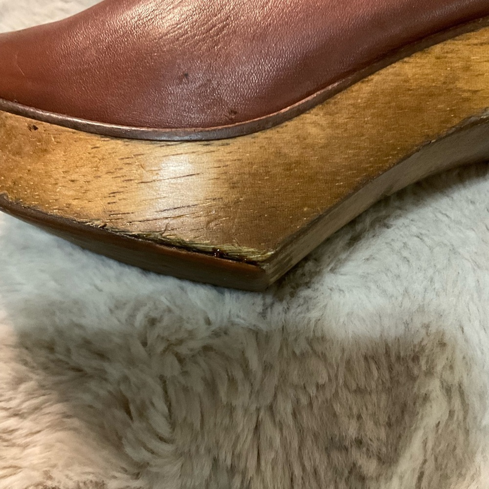 Women’s Brown Leather Platform Ankle Boots - Picture 7 of 16